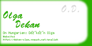 olga dekan business card